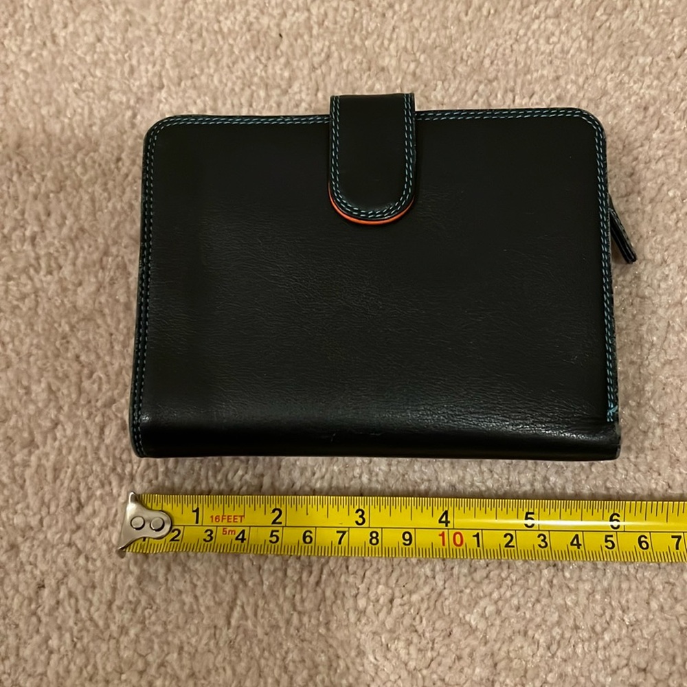 My Wallet soft leather wallet Black and Rainbow